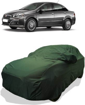 Coxtor Car Cover For Fiat Linea Dynamic 1.3L Advanced (With Mirror Pockets)(Green)