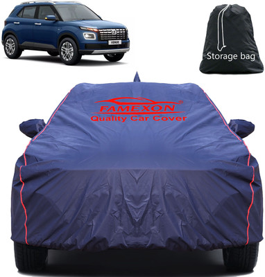 FAMEXON Car Cover For Hyundai Venue (With Mirror Pockets)(Black, For 2019, 2020, 2021, 2022, 2023, 2024 Models)
