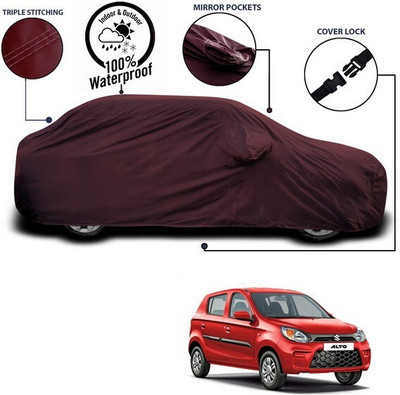 ANTHUB Car Cover For Maruti Suzuki Alto K10 (With Mirror Pockets)(Maroon, For 2020, 2021, 2022, 2023, 2024 Models)