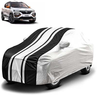 FABTEC Car Cover For Renault Kwid (With Mirror Pockets)(Silver, Black, For 2022, 2023, 2024 Models)