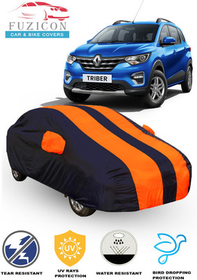 FUZICON Car Cover For Renault Triber RXT (With Mirror Pockets)(Orange, Blue)