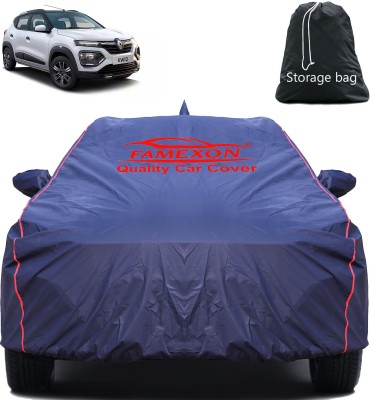 FAMEXON Car Cover For Renault Kwid, Kwid 1.0 RXT AMT Petrol (With Mirror Pockets)(Blue)