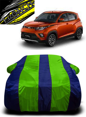 FRONCH Car Cover For Mahindra KUV100 NXT D75 K2 Plus Diesel (With Mirror Pockets)(Green, Blue)