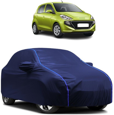 FAUXFUR Car Cover For Hyundai Santro 1.0i (With Mirror Pockets)(Black, Blue)