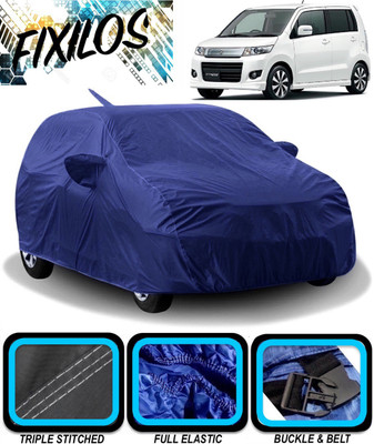 FIXILOS Car Cover For Maruti Suzuki WagonR Stingray (With Mirror Pockets)(Blue)