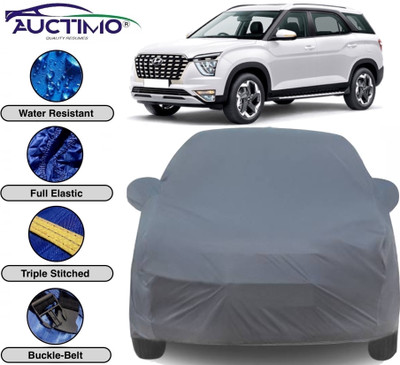 AUCTIMO Car Cover For Hyundai Alcazar (With Mirror Pockets)(Grey)