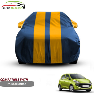 AUTO ALAXON Car Cover For Hyundai Santro (With Mirror Pockets)(Blue, Yellow)