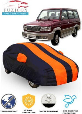 FUZICON Car Cover For Toyota Qualis (With Mirror Pockets)(Orange, Blue)