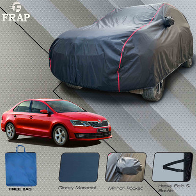 Frap Car Cover For Skoda Rapid (With Mirror Pockets)(Grey, Red)