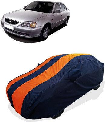 Coxtor Car Cover For Hyundai Accent Viva GLX (With Mirror Pockets)(Orange)