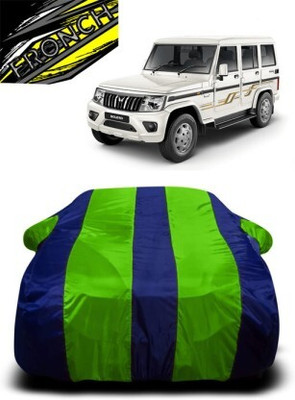 FRONCH Car Cover For Mahindra Bolero (With Mirror Pockets)(Green, Blue)