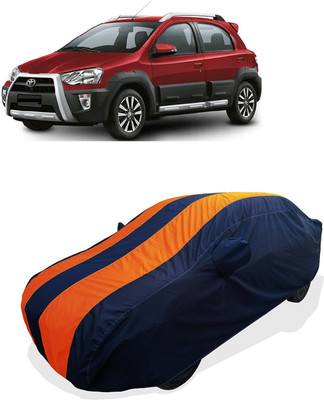 Coxtor Car Cover For Toyota Etios Cross 1.5L V (With Mirror Pockets)(Orange, Black)