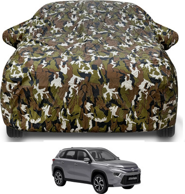 Auto Hub Car Cover For Toyota Urban Cruiser Hyryder (With Mirror Pockets)(Brown)