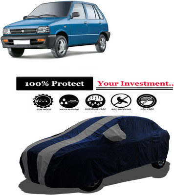 Amexride Car Cover For Maruti 800 AC BSII (With Mirror Pockets)(Grey)