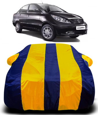 AXLOZ Car Cover For Tata Manza (With Mirror Pockets)(Multicolor)