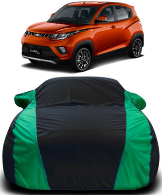 AMVISH Car Cover For Mahindra E-KUV100 (With Mirror Pockets)(Black, Green)
