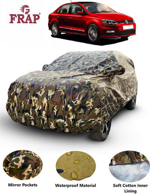 Frap Car Cover For Volkswagen Vento (With Mirror Pockets)(Multicolor)