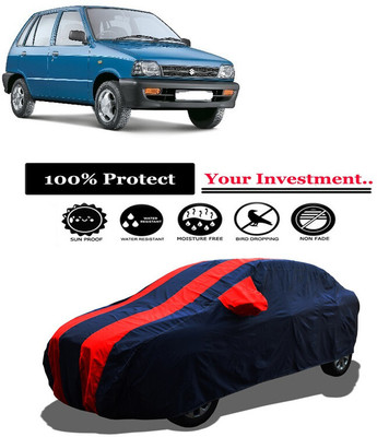 Amexride Car Cover For Maruti 800 AC Uniq (With Mirror Pockets)(Red)