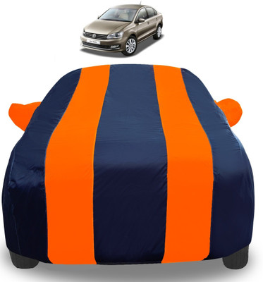 Amanzo Car Cover For Volkswagen Vento (With Mirror Pockets)(Orange)