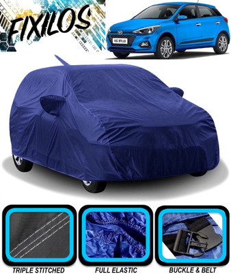 FIXILOS Car Cover For Hyundai Elite i20 (With Mirror Pockets)(Blue)