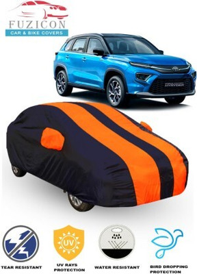 FUZICON Car Cover For Toyota Urban Cruiser (With Mirror Pockets)(Orange, Blue)