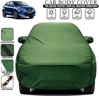 THE REAL ARV Car Cover For Maruti Suzuki Baleno, Baleno 1.2 Alpha, Baleno 1.2 CVT Delta, Baleno 1.2 CVT Zeta, Baleno 1.2 Delta, Baleno 1.2 Sigma, Baleno 1.2 Zeta (With Mirror Pockets)(Green)