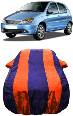 Wegather Car Cover For Tata Indica eV2 Emax CNG GLS (With Mirror Pockets)(Orange)