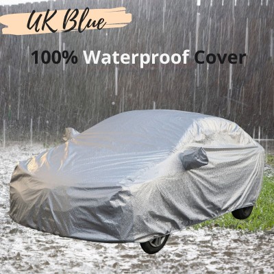 UK Blue Car Cover For Toyota Qualis (With Mirror Pockets)(Silver, For 2005 Models)