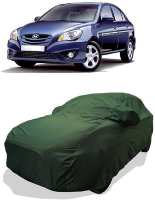Coxtor Car Cover For Hyundai Verna Transform (With Mirror Pockets)(Green)