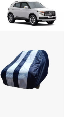 ATBROTHERS Car Cover For Hyundai Venue SX Plus 1.0 AT Petrol (Without Mirror Pockets)(White, Blue)