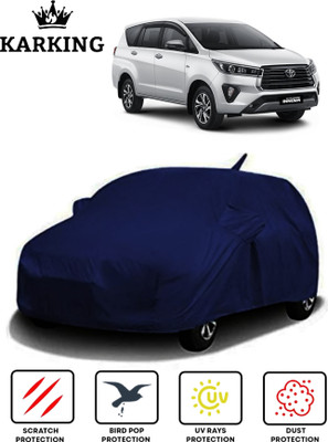 KARKING Car Cover For Toyota Innova Crysta (With Mirror Pockets)(Blue)
