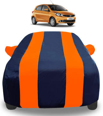Auto Hub Car Cover For Tata Tiago (With Mirror Pockets)(Orange)