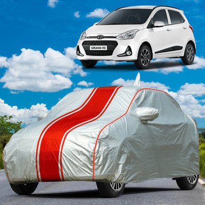 DRIPEX Car Cover For Hyundai Grand i10 (With Mirror Pockets)(Silver)
