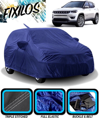 FIXILOS Car Cover For Jeep Compass (With Mirror Pockets)(Blue)