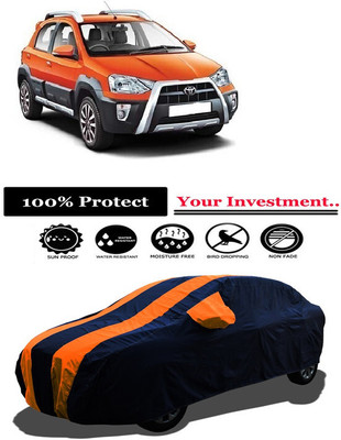 Amexride Car Cover For Toyota Etios Cross (With Mirror Pockets)(Orange)