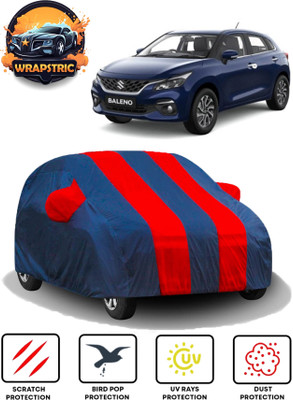 WRAPSTRIC Car Cover For Maruti Suzuki Baleno (With Mirror Pockets)(Blue, Red)
