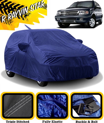 R Rayvin Star Car Cover For Tata Safari Dicor (With Mirror Pockets)(Blue)