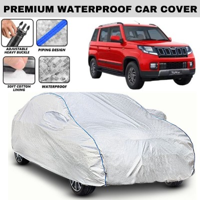 BOTAUTO Car Cover For Mahindra TUV300, Universal For Car (With Mirror Pockets)(Silver, Red, For 2011, 2012, 2013, 2014, 2015, 2016, 2017, 2018, 2019, 2020, 2021, 2022, 2023, 2024 Models)