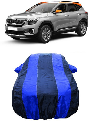 Wegather Car Cover For Kia Seltos HTX 1.5 Diesel Dual Tone (With Mirror Pockets)(Blue)