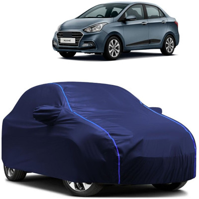 Autohaux Car Cover For Hyundai Xcent (With Mirror Pockets)(Blue)