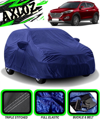 AXLOZ Car Cover For Hyundai Tucson (With Mirror Pockets)(Blue)