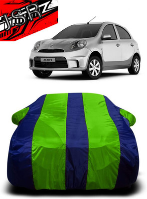 J S R Car Cover For Nissan Micra 1.5L (With Mirror Pockets)(Green, Blue)