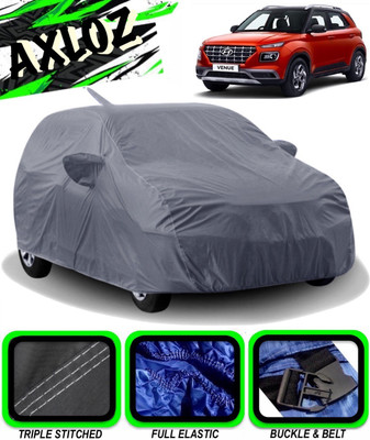 AXLOZ Car Cover For Hyundai Venue (With Mirror Pockets)(Grey)