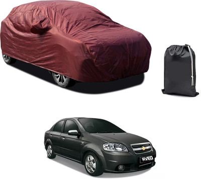 GOSHIV-car and bike accessories Car Cover For Chevrolet Aveo Uva (With Mirror Pockets)(Maroon)