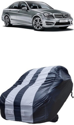 malti Car Cover For Mercedes Benz C-Class C220 CDI (Without Mirror Pockets)(White, Blue)
