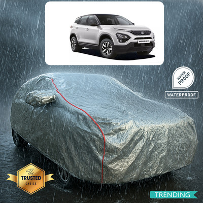 PAGORA Car Cover For Tata Harrier XM (With Mirror Pockets)(Silver, Red)