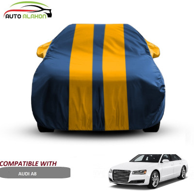 AUTO ALAXON Car Cover For Audi A8 (With Mirror Pockets)(Blue, Yellow)