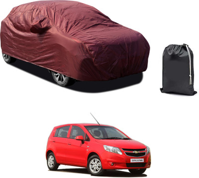 GOSHIV-car and bike accessories Car Cover For Chevrolet Sail UVA (With Mirror Pockets)(Maroon)
