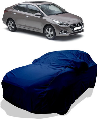 Coxtor Car Cover For Hyundai Verna 1.6 CRDI SX Option (With Mirror Pockets)(Blue)