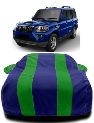Autoprime Car Cover For Mahindra Scorpio S2 7 Seater (With Mirror Pockets)(Green, Blue)